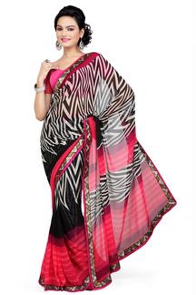Kashish Ladies Georgette With Attached Border Saree