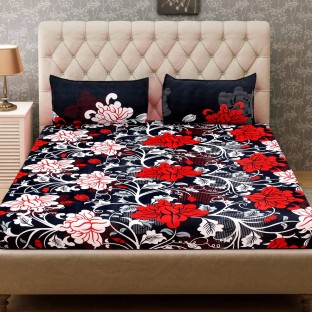 WI International Microfiber Floral Double Bedsheet