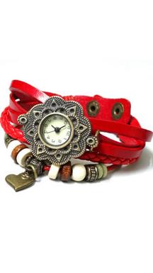 Vintage Collection Red Bracelet Butterfly Women Wrist Watch