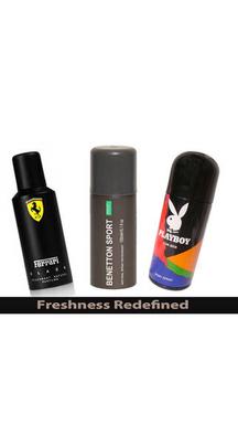 Sporty Deo Combo for Men (Ferrari, Benetton, Playboy)