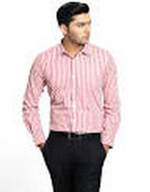 Genesis Formal Striped Red Shirt @ Rs. 1,119