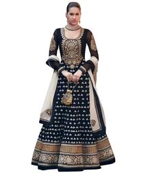 Get 68% OFF on Black Georgette Embroidered Anarkali Suit