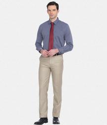 Regular Fit Formal Cotton Blue Stripes Shirt