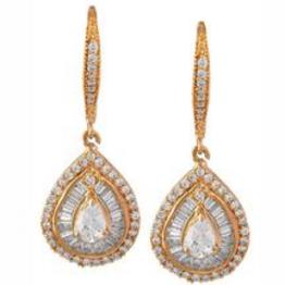 Hook style Ear Drop with Bucket Cut Stones & Zircon