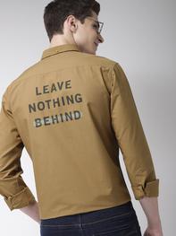 MAST and HARBOUR - Men Khaki Regular Fit Printed Casual Shirt