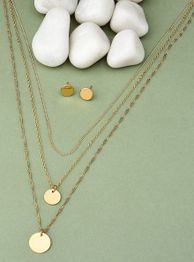 3 Layered Necklace and Earrings