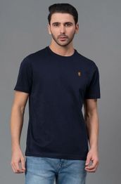 Red Tape Navy Cotton Crew T-Shirt