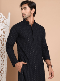  Anouk Men Geometric Embroidered Sequinned Kurta