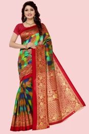 Self Design Pochampally Art Silk Saree (Multicolor)