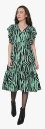 VERO MODA Printed Polyester Blend V Neck Womens Mini Dress