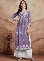 KALINI Women Chikankari Embroidery Kurta