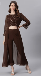 JANASYA Floral Print Pant-Suit Set