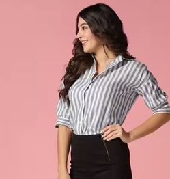 FERY LONDON Women Striped Regular Fit Shirt