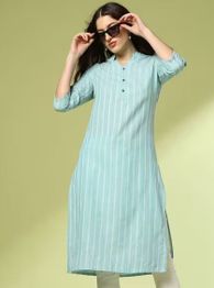 ACAI Women Striped Straight Kurta