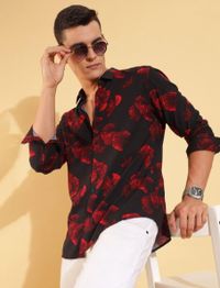 HERE&NOW Men Slim Fit Floral Opaque Printed Casual Shirt
