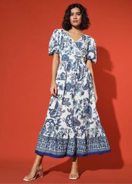 The Dry State Ethnic Motifs Print Fit & Flare Maxi Dress
