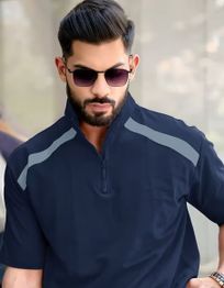 MANIAC Men Oversized Fit High-Neck T-shirt