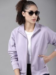 Roadster Women Lavender Solid Sweatshirt