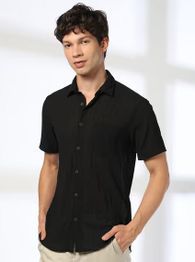 NETPLAY Men Crinkled Slim Fit Shirt