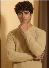 HERE&NOW Round Neck Long Sleeves Regular Fit T-shirt