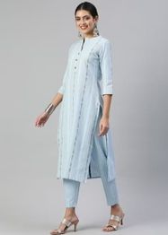 HRITIKA Striped Straight Kurta Set