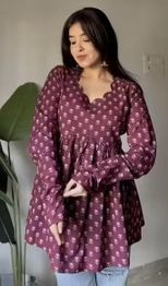 NYRIKA Women Floral Print Regular Fit Peplum Top