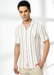 NETPLAY Men Striped Regular Fit Shirt with Resort Collar