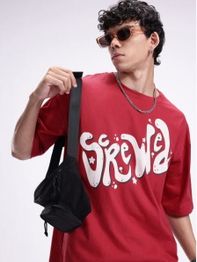 Kook N Keech Oversized Fit Typography Printed Pure Cotton T-shirt