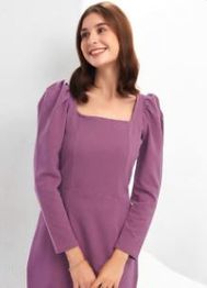 SELVIA Purple Shift Dress