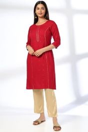 AVAASA MIX N' MATCH Women Printed Straight Kurta