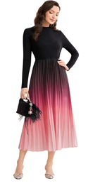 LADILA ENTERPRISE Women Pleated Ombre-Dyed Fit & Flare Dress