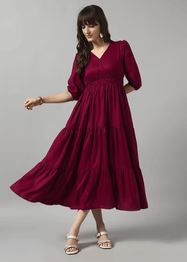 RAIYANI ENTERPRISE X AG Women V-Neck Fit & Flare Dress