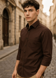 BUDA JEANS CO Men Regular Fit Shirt with Curved Hem