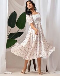 ZWERLON X AG Women Floral Print Tiered Dress