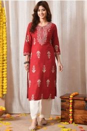 PHYSIL Women Floral Embroidered Floral Kurta