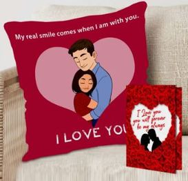 ME&YOU Cushion, Greeting Card Gift Set