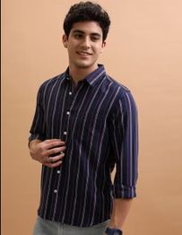 HIGHLANDER Men Striped Slim Fit Shirt