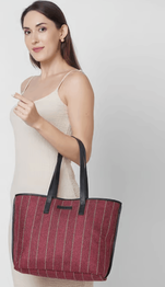 Caprese Poly Canvas Pink Women Tote Bag