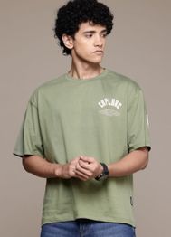 Roadster The Lifestyle Co Printed Pure Cotton Relaxed T-shirt