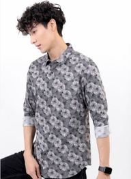  HIGHLANDER Men Floral Printed Cotton Shirt
