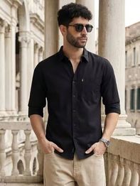 BUDA JEANS CO Men Regular Fit Shirt with Spread Collar