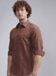 HIGHLANDER Men Striped Casual Slim Fit Shirt