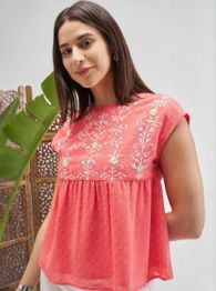 Vishudh Women Embroidered Empire Top