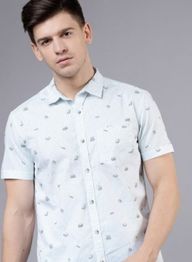HIGHLANDER Men Off Slim Fit Printed Shirt