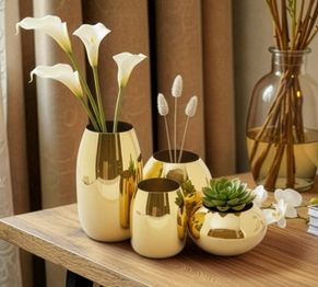 Metal Antique Flower Vase | Gold | Ideal for Home Decor