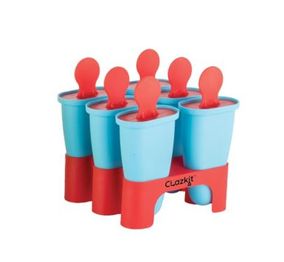Clazkit Set of 6 Plastic Reusable Ice Pop Makers