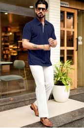 MODALEN Men Polo Collar T-shirt