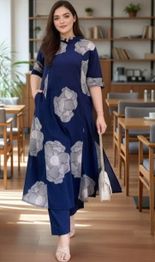  NEW SZN Women Floral Printed Regular Kurta with Trousers
