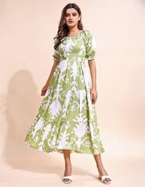 ATTIRE EMPIRE Women Printed Fit & Flare Dress