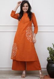 Aaghnya Women Ethnic Motifs Printed Regular Kurta with Palazzos